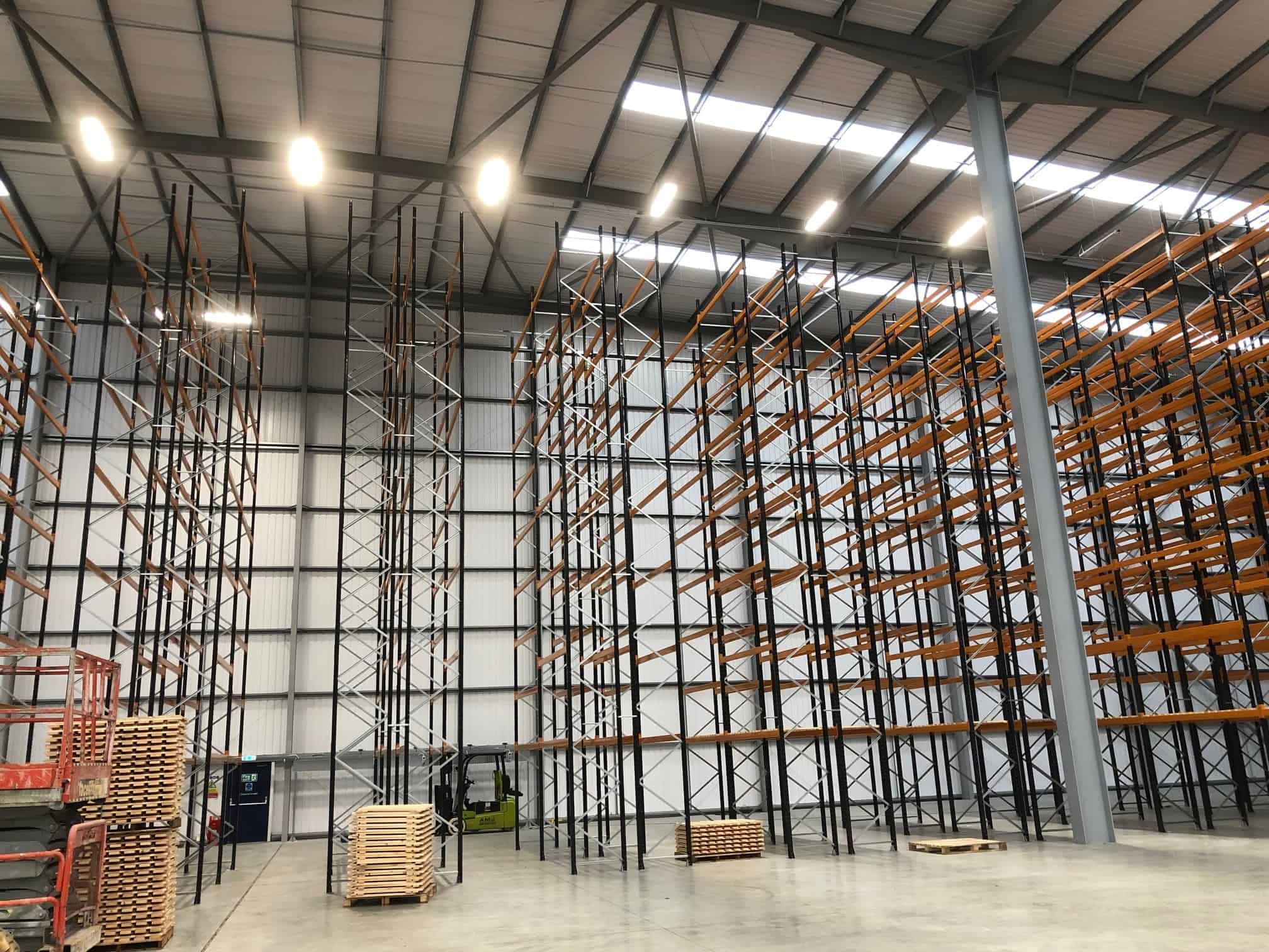 Warehouse rack lighting pay as you save